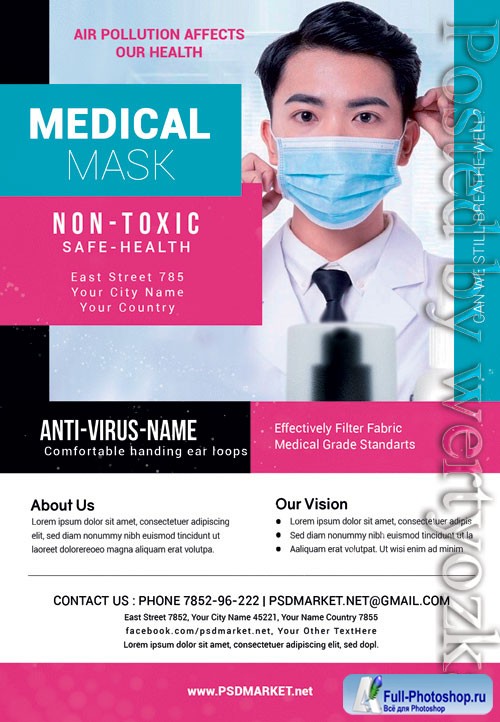 Medical masks - Premium flyer psd template