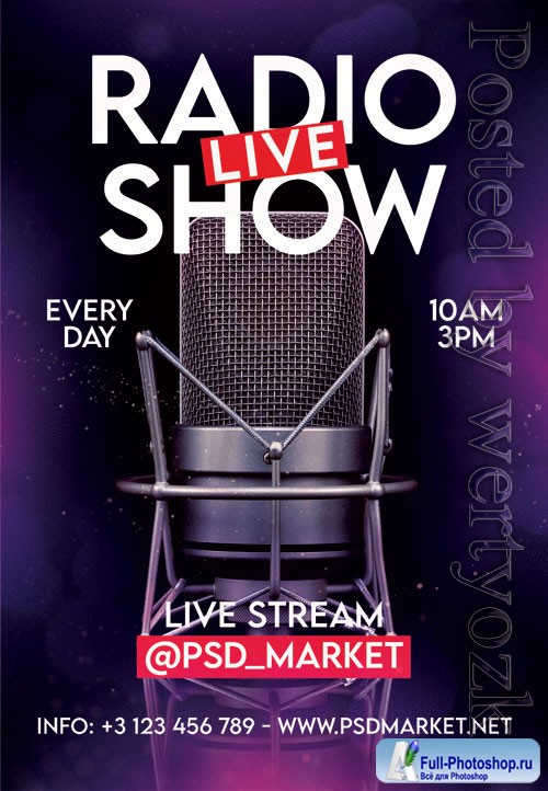 Live radio show - Premium flyer psd template