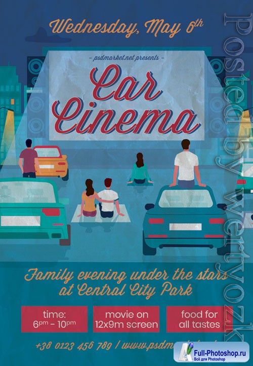 Car cinema - Premium flyer psd template