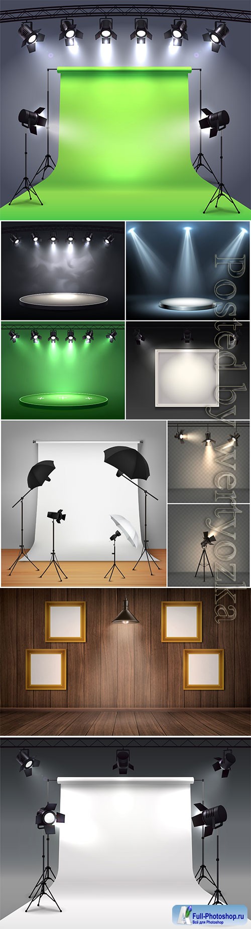 Spotlights realistic vector composition