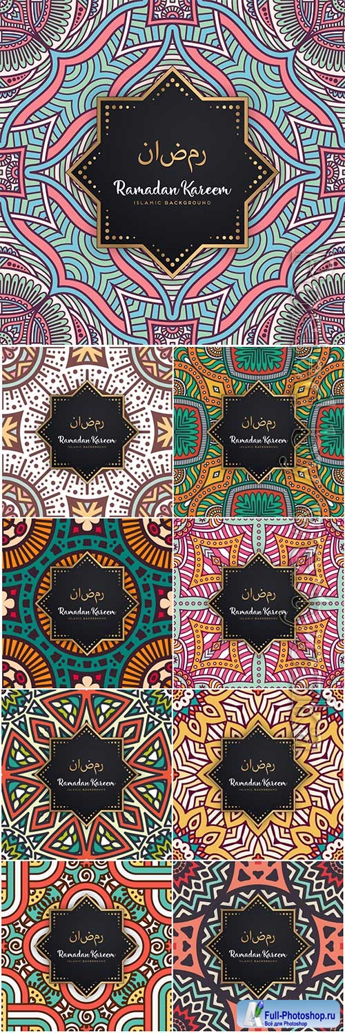 Beautiful ramadan kareem seamless pattern vector mandala # 5