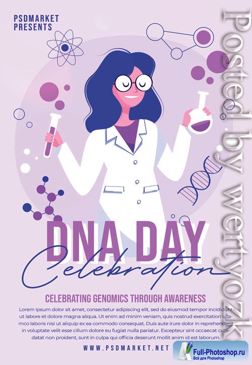 Dna day celebration - Premium flyer psd template