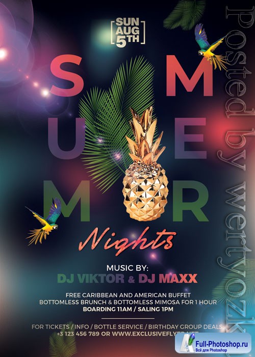 Summer nights party - Premium flyer psd template