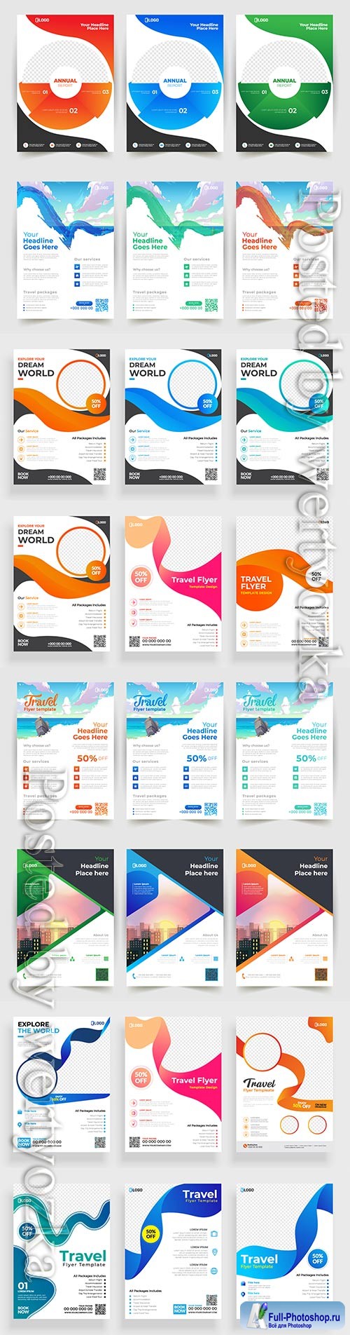 Business flyer template design, brochure vector illustration # 6