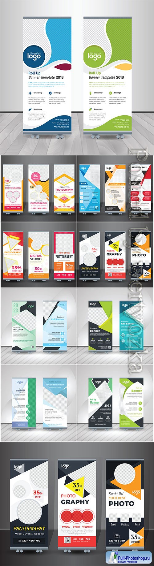 Roll up business brochure flyer banner vector design # 5