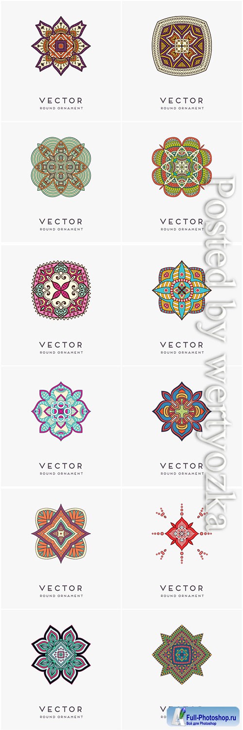 Decorative hand drawn mandala vector illustration # 15