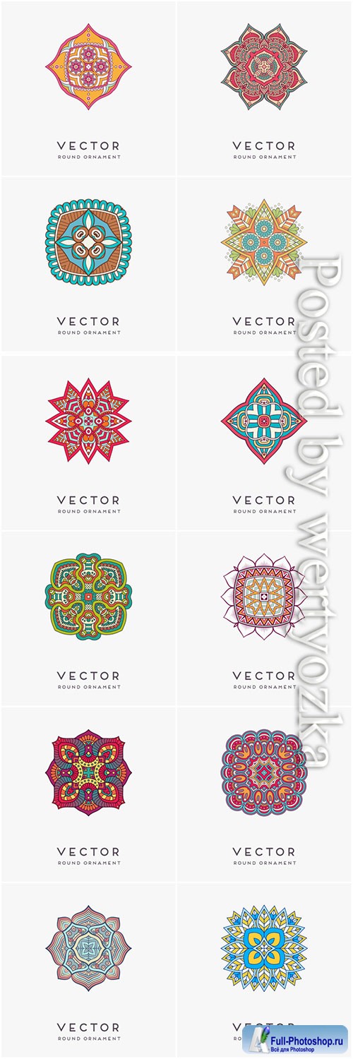 Decorative hand drawn mandala vector illustration # 14