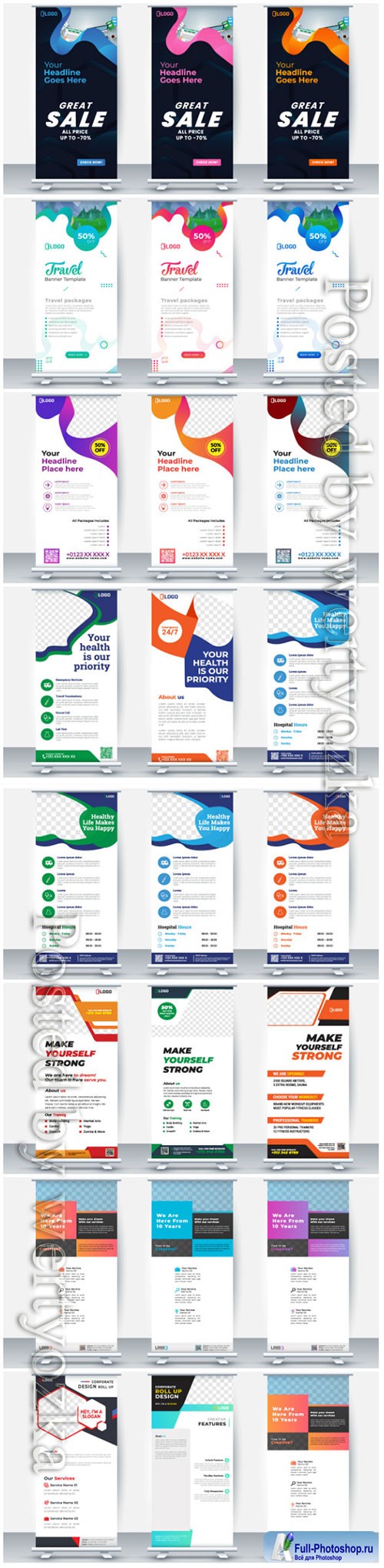 Roll up business brochure flyer banner vector design # 3