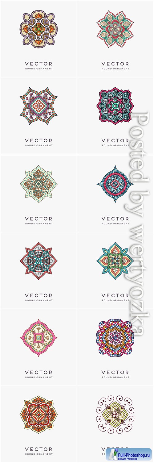 Decorative hand drawn mandala vector illustration # 13