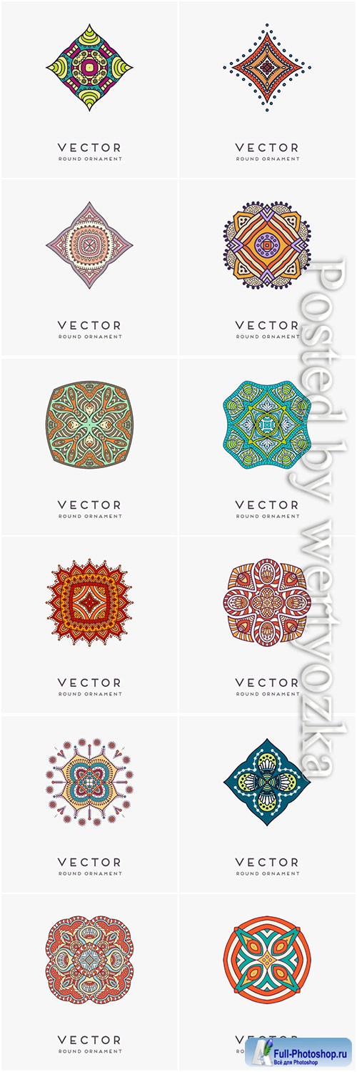 Decorative hand drawn mandala vector illustration # 11