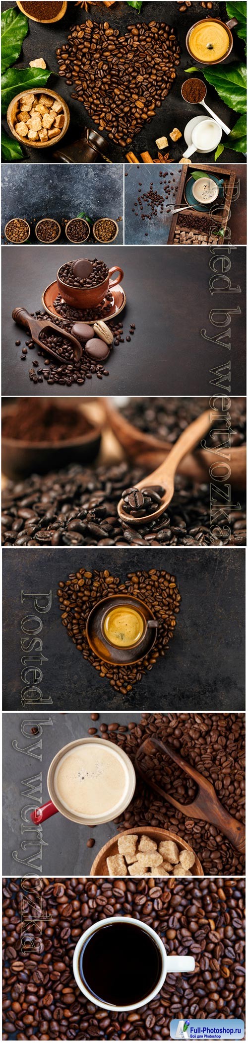 Coffee and coffee beans stock photo