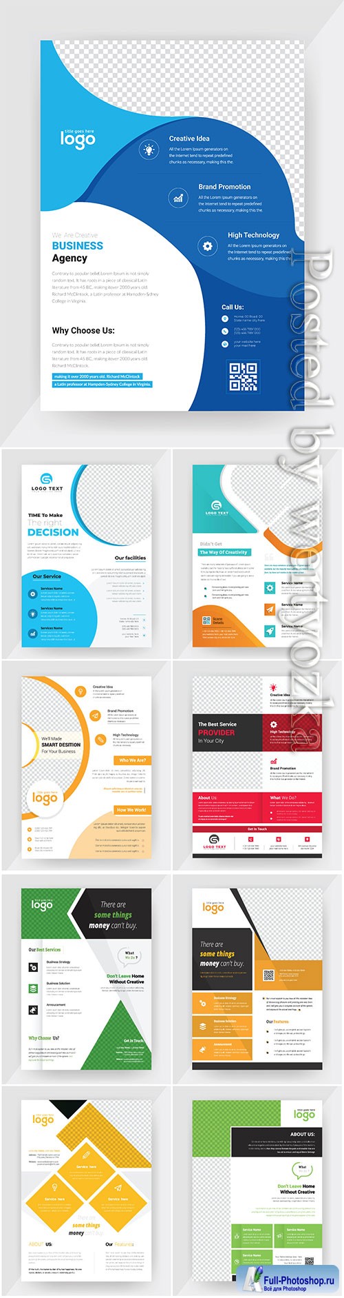 Annual report concept flyer vector template, brochure flat design