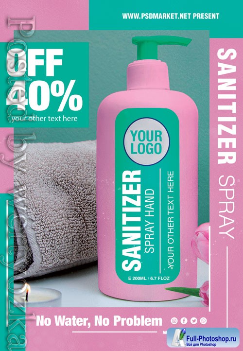 Sanitizer spray - Premium flyer psd template