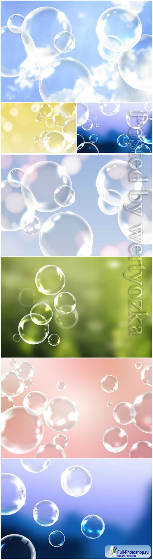 Soap bubbles vector background decoration