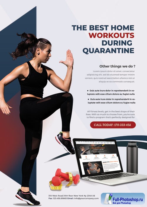 Online Personal Training Workouts - Premium flyer psd template