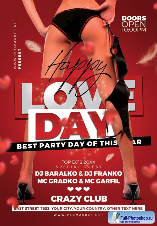 Love day sexy party - Premium flyer psd template