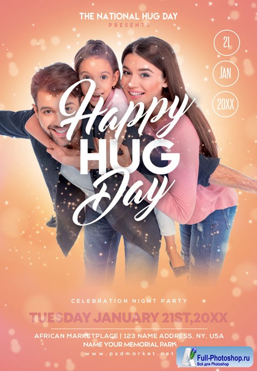 Hugging day - Premium flyer psd template