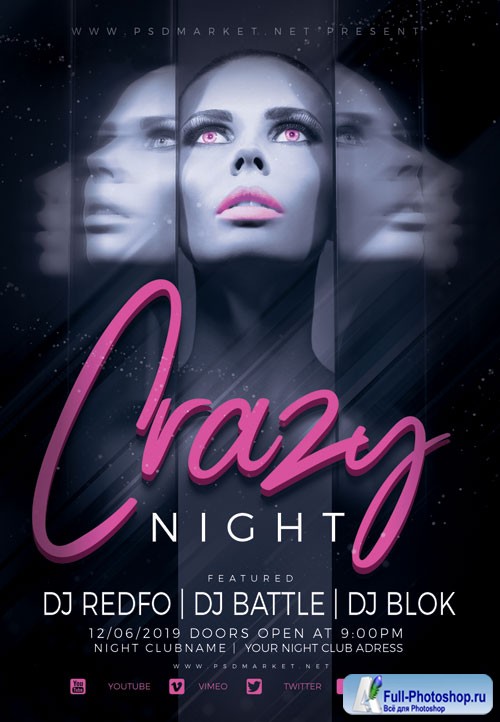 Crazy night - Premium flyer psd template