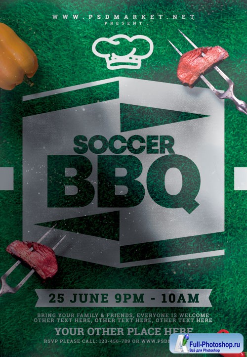 Soccer bbq event - Premium flyer psd template
