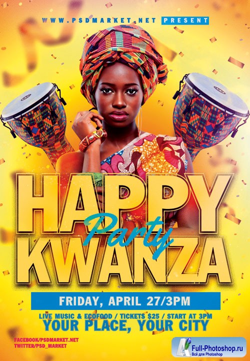 Happy kwanza - Premium flyer psd template