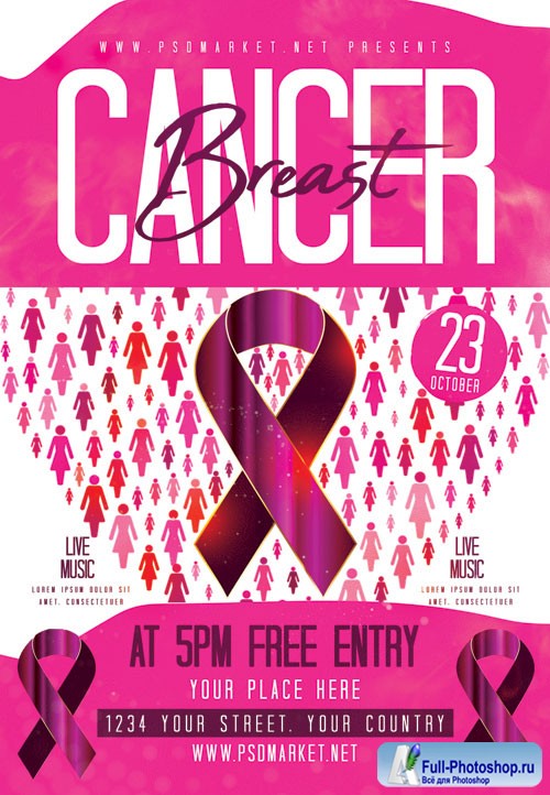 Breast cancer day - Premium flyer psd template