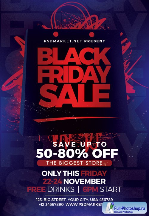 Black friday night - Premium flyer psd template