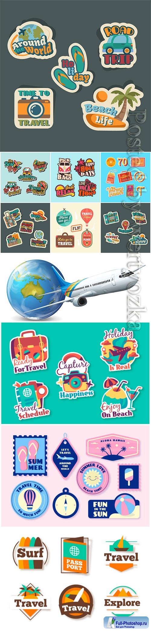 Vector travel collection illustration