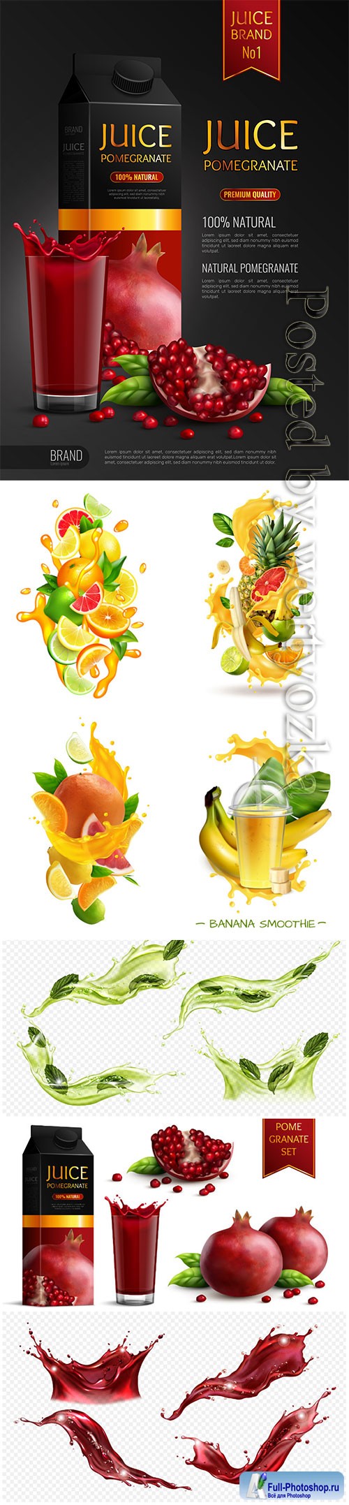 Green tea realistic advertising vector composition