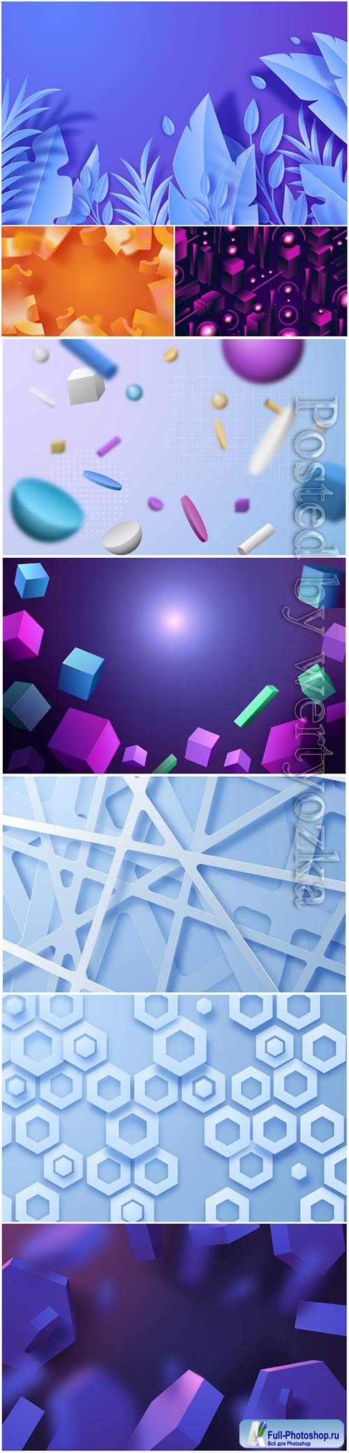 Abstract vector background, 3d models template # 4