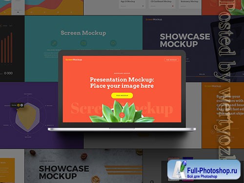 Laptop Presentation Showcase Mockup