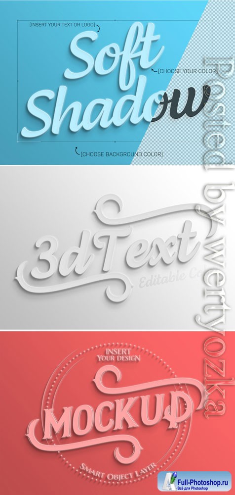 Simple White 3D Text Effect Mockup