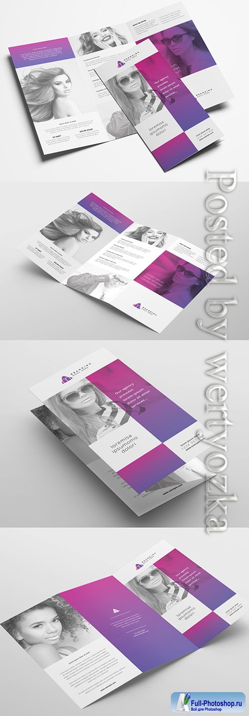 Trifold Brochure Layout with Modern Style