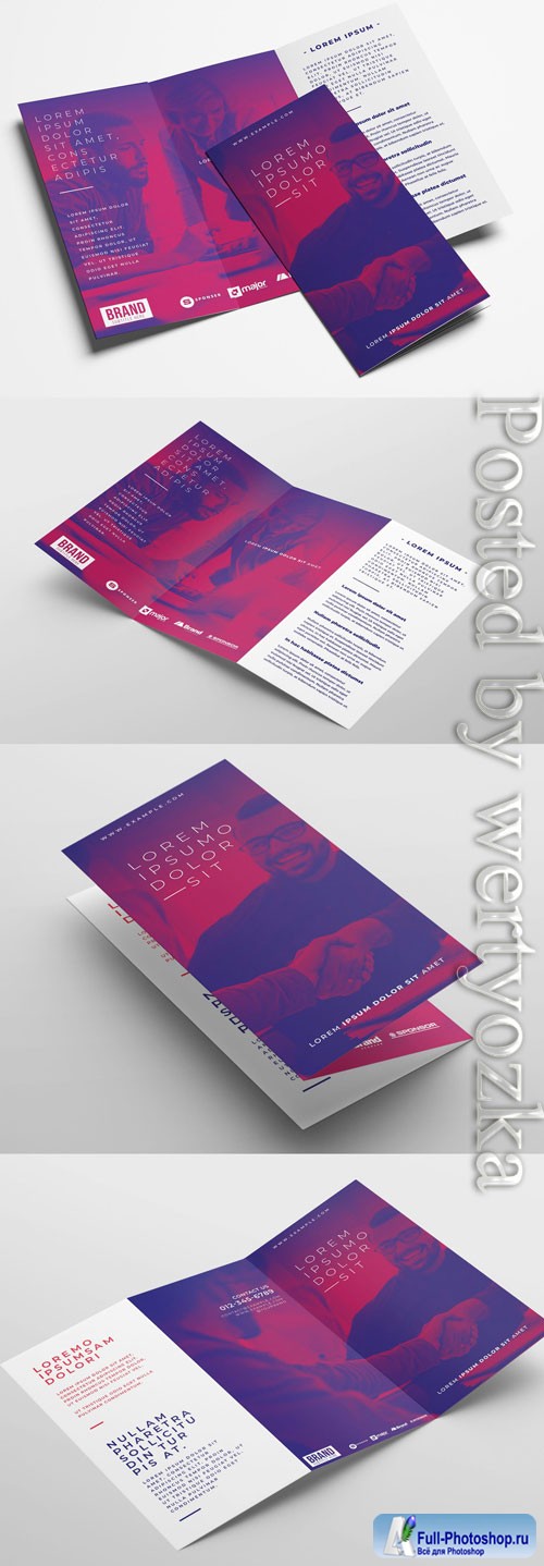 Trifold Brochure Layout with Modern Style