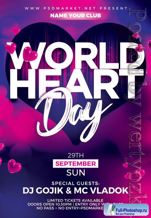 World heart day - Premium flyer psd template