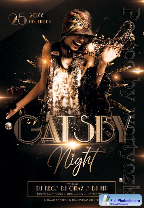 Gatsby night event - Premium flyer psd template