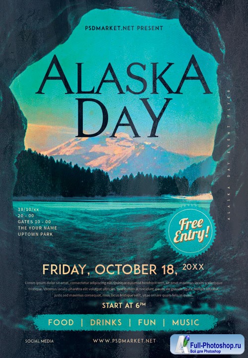 Alaska day - Premium flyer psd template