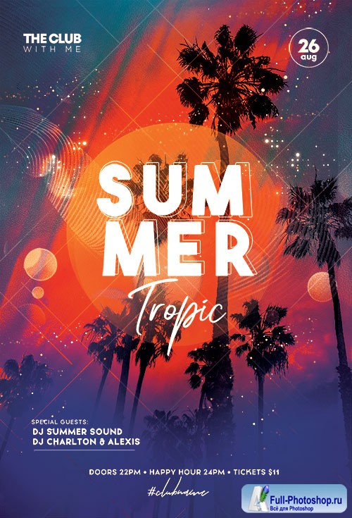 Tropic Party Summer - Premium flyer psd template