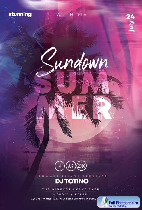 Sundown Summer Event - Premium flyer psd template