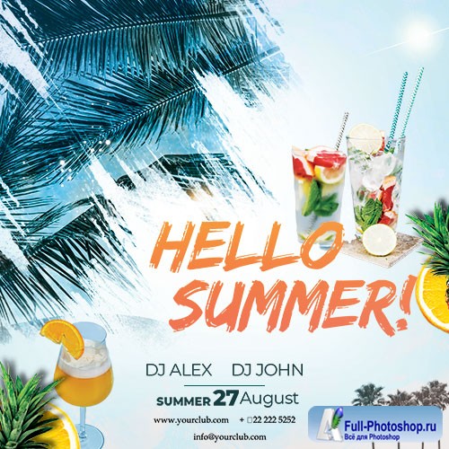 Hello Summer - Premium flyer psd template