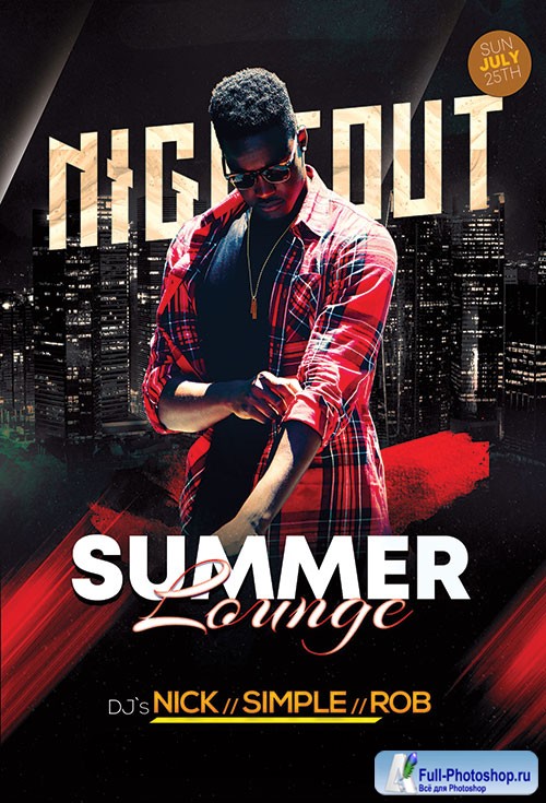 Summer Lounge Nightout - Premium flyer psd template