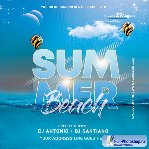 Beach Time - Premium flyer psd template