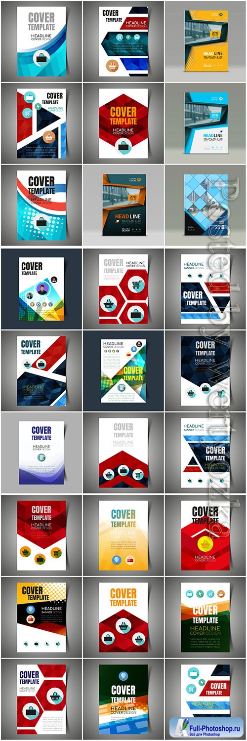 Brochures collection in vector, business name for company