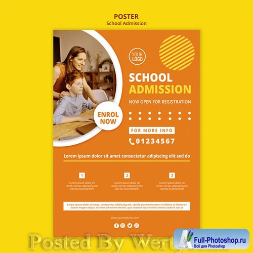School admission concept poster template