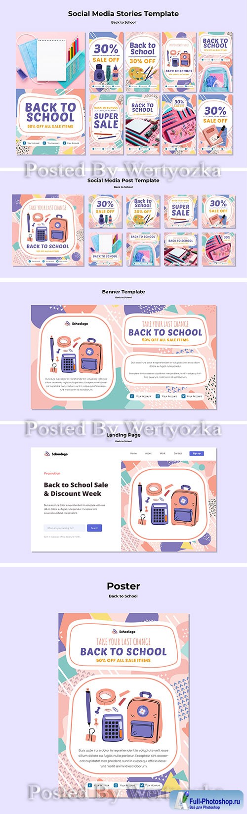 Back to school poster, back to school social media post