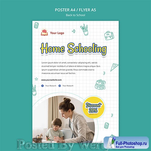 Back to school poster template design