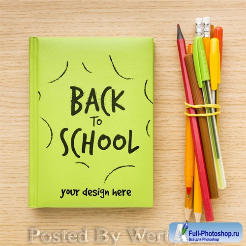 Top view back to school composition mock-up