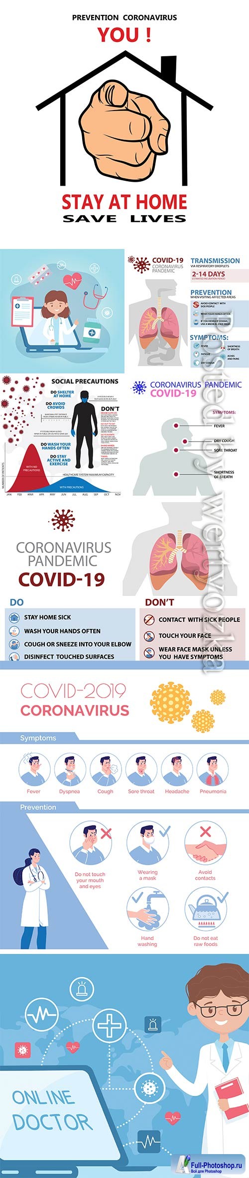 COVID 19, Coranavirus vector illustration sets # 24