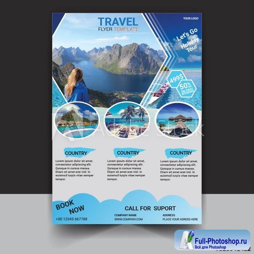 Time to travel flyer template