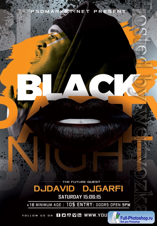 Black club night flyer - Premium flyer psd template