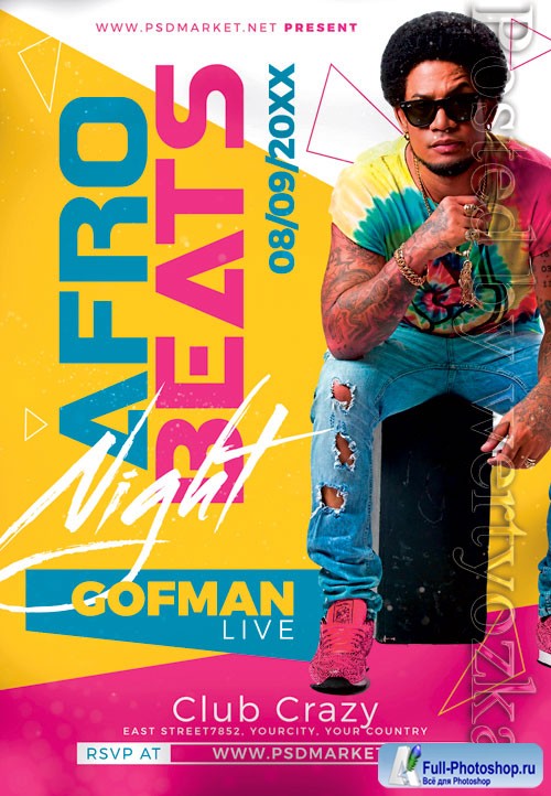 Afro beats - Premium flyer psd template